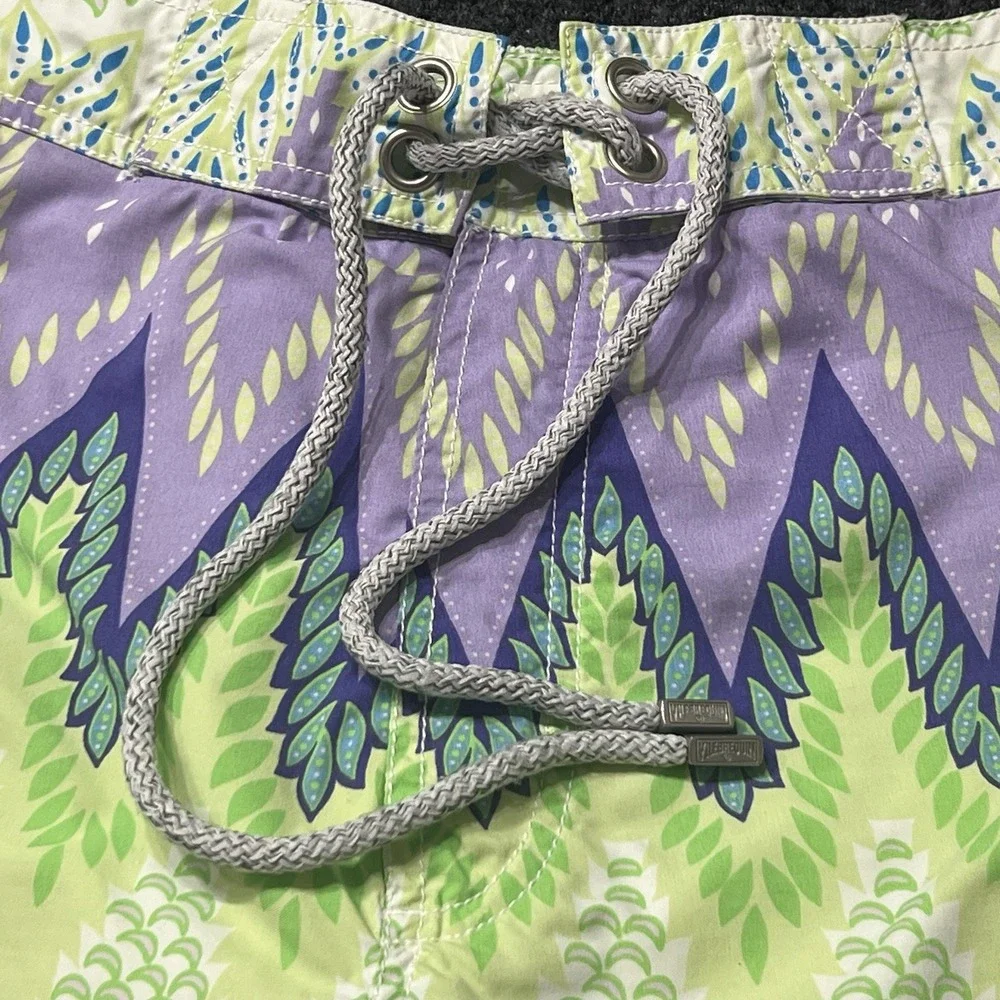 Vilebrequin Mens XL Geometric Pattern Drawstring Swim Trunks Lined 8